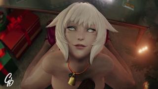 Y'shtola takes pole position to rodeo her fluffy Asian beast's furry shaft