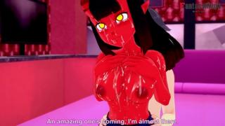Dirty, explicit POV sex scene, Meru's succubus lust unleashed, love hotel XXX, no boundaries, raw animal passion