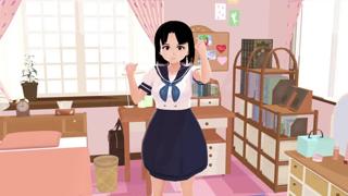 Raunchy anime chick bangs in her dorm, rocking sailor schoolgirl getup