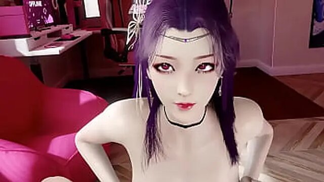 3D POV: Cute Asian babe takes big cock in animated hentai