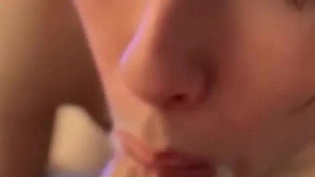 Blonde Asian Bar Slut Gags on Cock