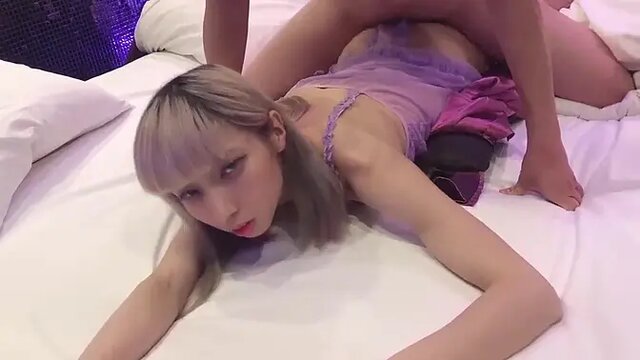 Japanese Teen Idol Mayuka in sexy lingerie, doggy style creampie