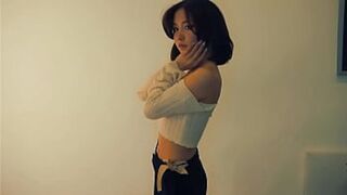 Cool Oriental Beauty with Short Locks Engaging in Explicit Pleasure