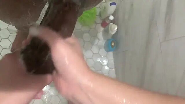 Young Asian teen gives hand job to stepbrother's big dick