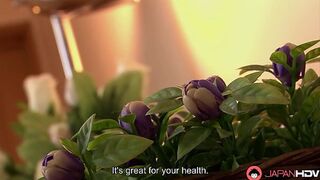 Unleashed Japanese Brunettes Jun Kusanagi & Yuri Aine Naked In Living Room