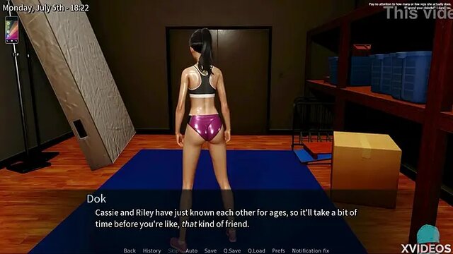 Asian masseuse plays with her tight, firm ass while giving hot massage