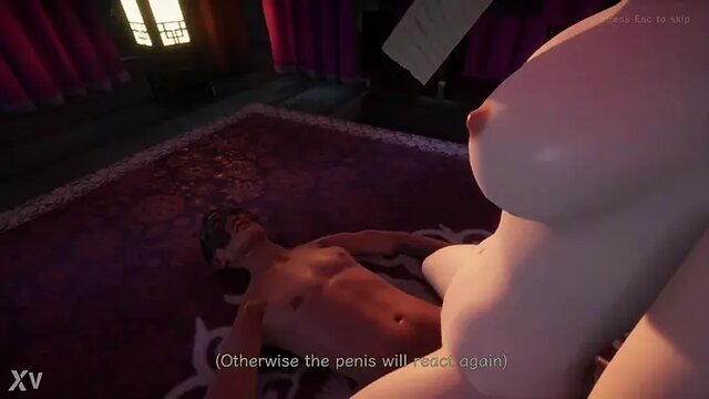 Chinese beauty gets 3D massage then rides cock in cartoon hentai game