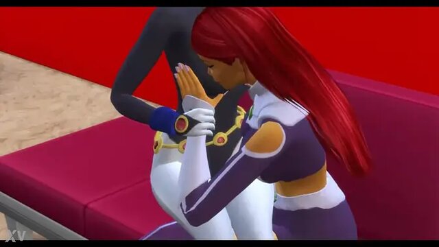 Raven and Starfire share huge dick in wild DC comic threesome