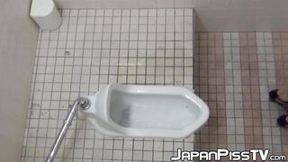 Spy camera captures sexy Japanese women urinating in the bathroom