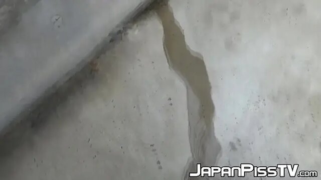 Asian Redhead Teengirl Pisses in Public