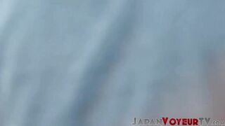 Teen Japanese legs entice voyeur in public setting