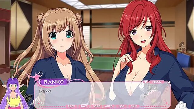 Asian idol and blonde babe strip in hot spring for gaming fun