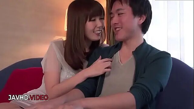 Japanese MILF sucks cock and rides hard