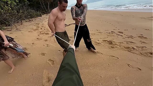 Asian beauty gives wild blowjob to muscular guy in pirate-themed orgies