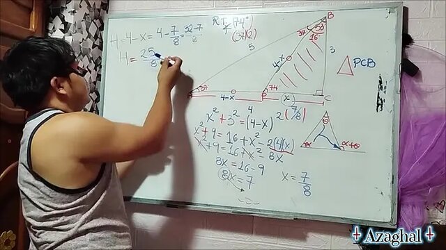 Asian nerd girl gives blowjob in her bedroom