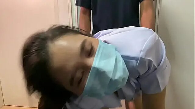 Thai MILF nurse gets fucked hard by her friend