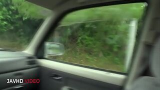 Naughty Japanese Traveler Gives Hot Blowjob On Road Trip Adventure