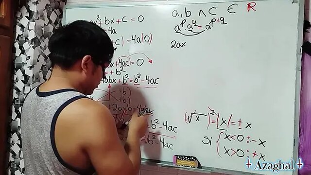 Asian teacher seduces nerdy student in her bedroom