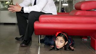 Chasing and Catching a Tiny Asian Doll for a Rough Ride