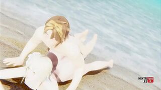 Genshin Impact Hentai - Lumine is fucked in the beach - Asian Japanese Anime Manga Porn