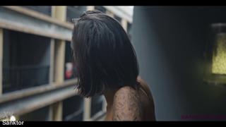 Skinny Asian tart gets nailed by a nicotine haze on her filthy tattooed bod