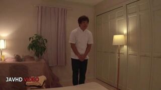 Kinky JAV beauty massages then sucks cock like a passionate goddess