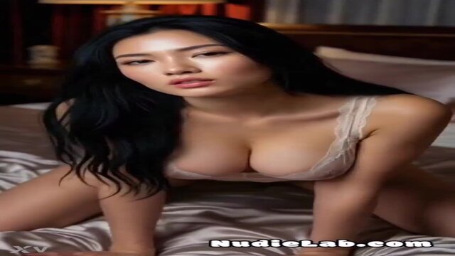 Horney Asian babes share thick breasts in steamy POV rail session