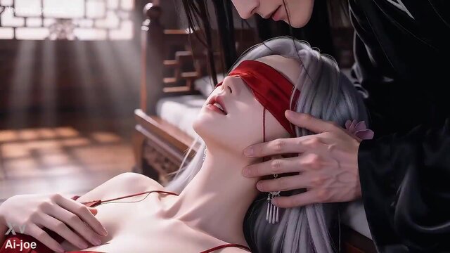 Chinese beauty gets a tasty AI-generated oral in red attire