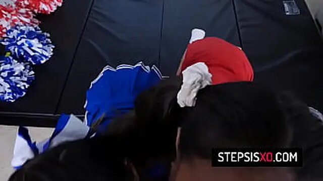 Naughty stepbrother fucks Latina and Asian step sis and her bestie